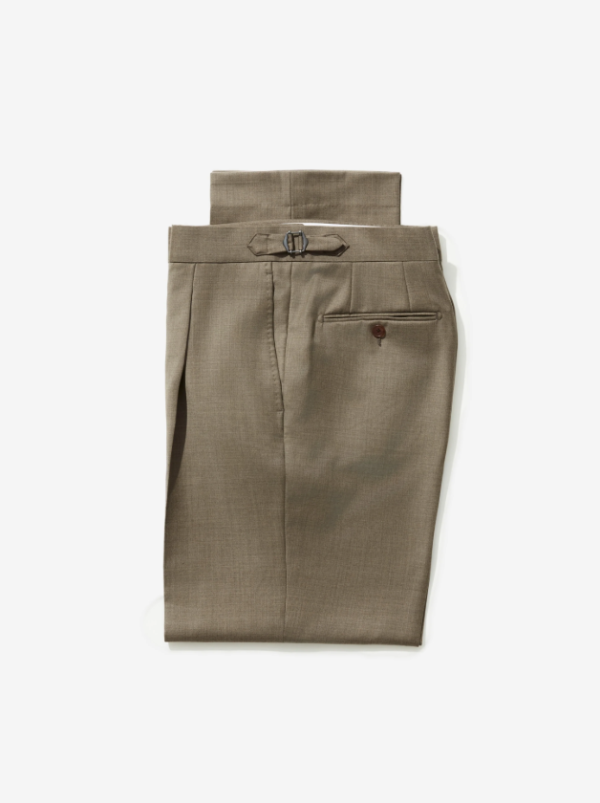 Taupe Wool Duca Trousers (Wide Fit)