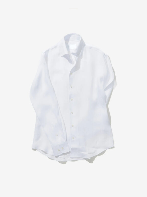White Linen Tailored Fit Shirt